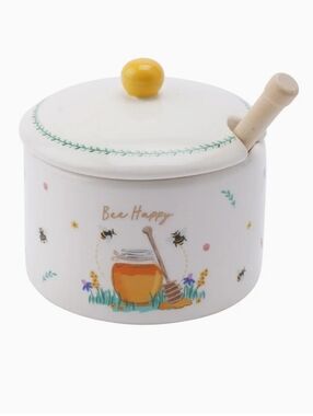 The Beekeeper 'Bee Happy' Honey Pot & Drizzler